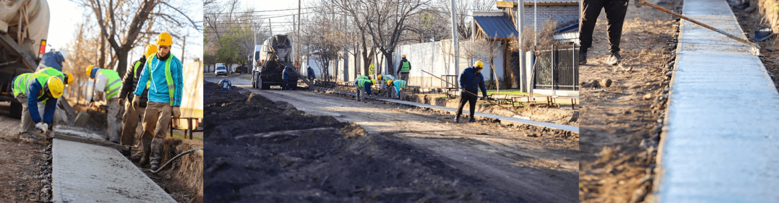 AVANZA LA OBRA DE CORDÓN CUNETA EN CALLE AMEGHINO